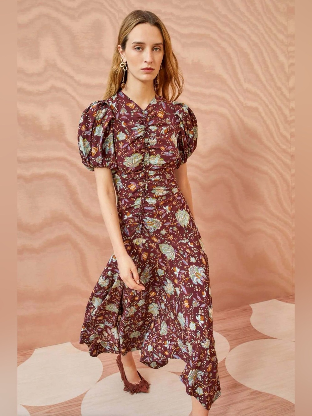 Ulla Johnson Heleen Midi Dress 100% Silk EUC